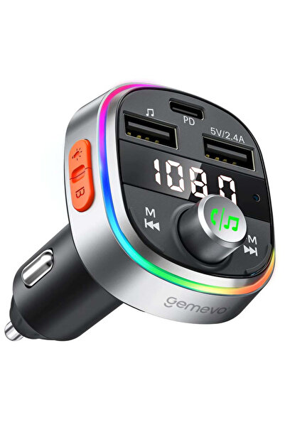 gemevo Modulator FM Gemevo® Bluetooth 5.0 cu incarcator auto QC 3.0 si port U...