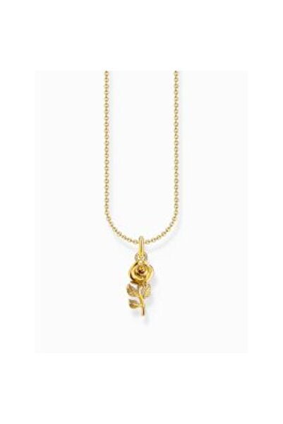 Thomas Sabo KE 2269-413-39-L 45 V Gold-plated chain w. rose pendant