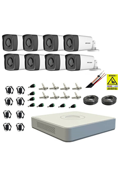 Hikvision Complete surveillance system 8 analog cameras 2MP IR 80m