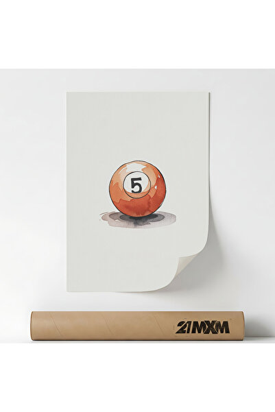 21mxm Poster 'Biliard Nr 5' Pe Panza Mata – Design Minimalist, A4 (21 x 29.7 ...