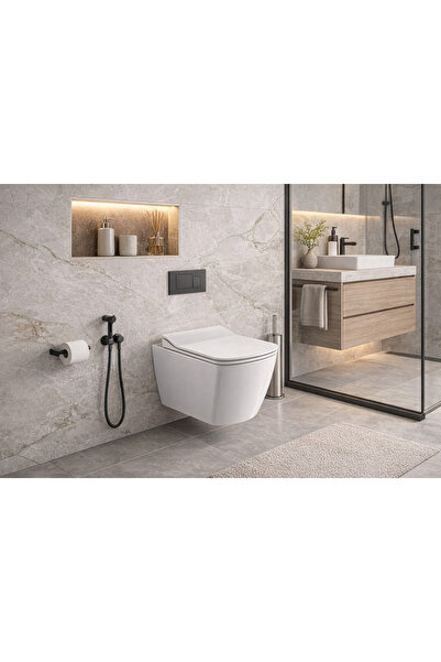 YDGR Kare Soft Rim-Off Asma Klozet Takımı + Yavaş Kapanır Kapak
