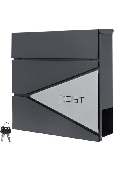 UBX Γραμματοκιβώτιο, από χάλυβα, με χώρο για εφημερίδες, αφηρημένο σχέδιο, 37...