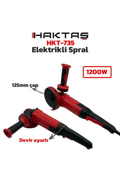 haktaş Profesyonel Yeni Nesil Elektrikli Spiral - 1200 W - 125 MM - Devir Aya...