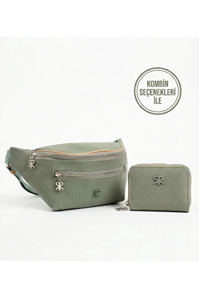 Çanta Trend Polo of Colors Green 4-Compartment Women's Sports Bag with Gold A...