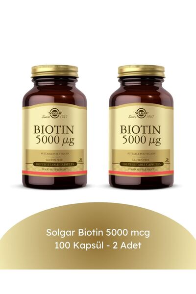 Solgar Biotin 5000 mcg 100 Kapsül 2 Adet