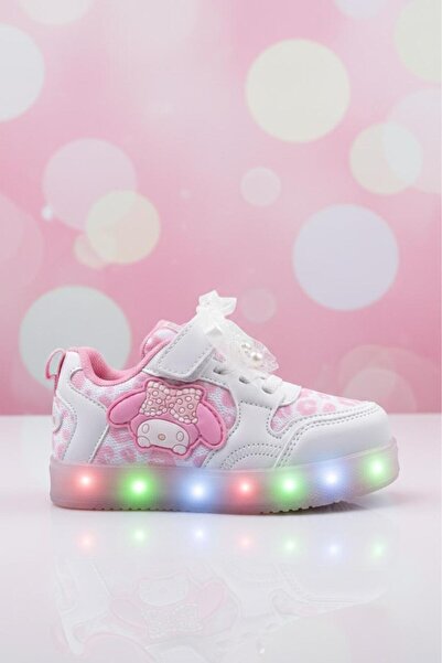 Oksit Cpx Figürlü Kız Çocuk Işıklı Sneaker Şık Dantel Fiyonk ve İnci Detaylı ...