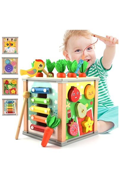 KRUZZEL Educational Wooden Cube 5 in 1