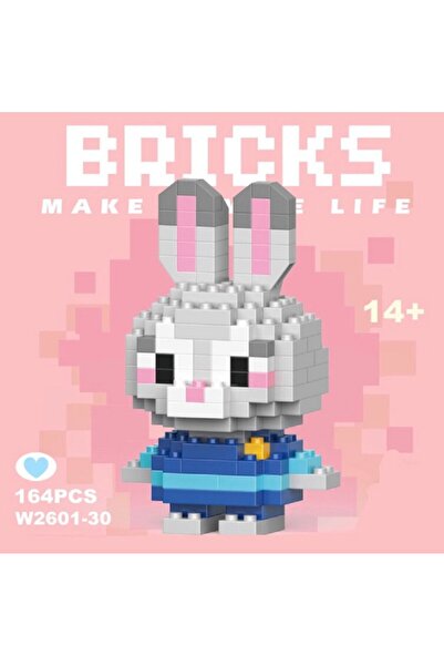 ZEKTON Micro Bricks Sevimli Judy Hopps Tavşan Figürü - 143 Parça Mini Blok Ya...