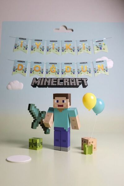 Cadde Süs لافتة بتصميم ماينكرافت مع مغلفات ذات طابع خاص