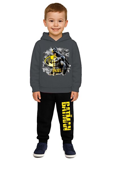 SEDİRLİ Σετ παιδικής φόρμας με στάμπα Batman, από βαμβακερό ύφασμα με 3 κλωστ...