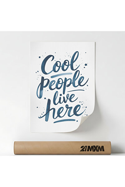 21mxm Poster 'Coolest People Live Here' Pe Panza Mata – Design Minimalist, A4...