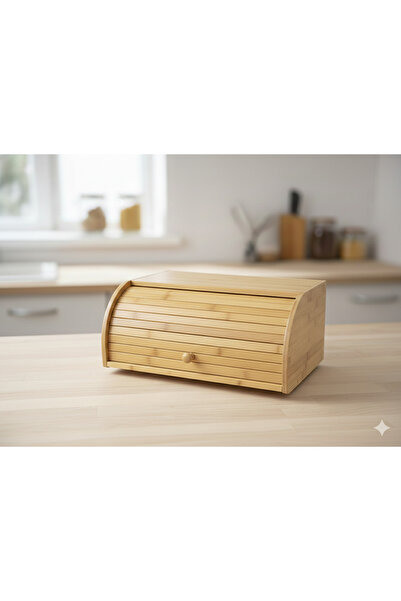 AAA Natural Bamboo Roll-Top Bread Box - Kitchen Countertop Storage Box