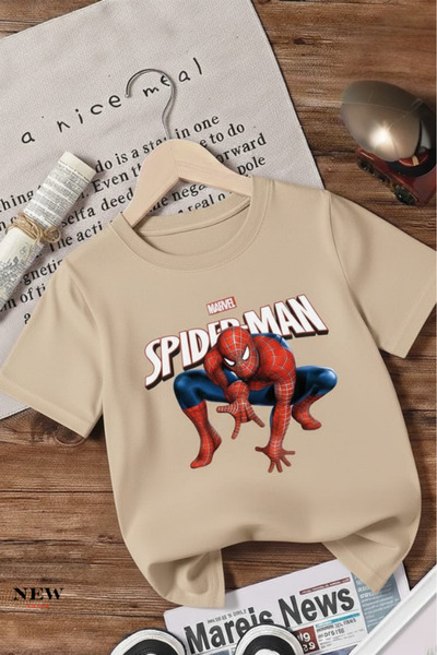 New Shine Spider-Man Printed Unisex Children's T-Shirt