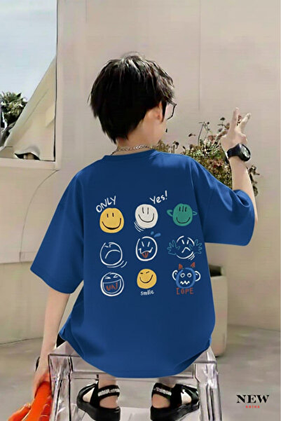 New Shine تي شيرت للأطفال مطبوع عليه رموز تعبيرية للجنسين