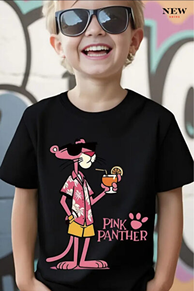 New Shine Imprimeu Pantera Unisex Copii tricou