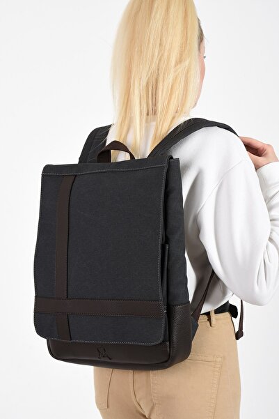 Teal Collection Canvas Shoulder Bag Postman Model Lined Multi-Pocket Laptop C...