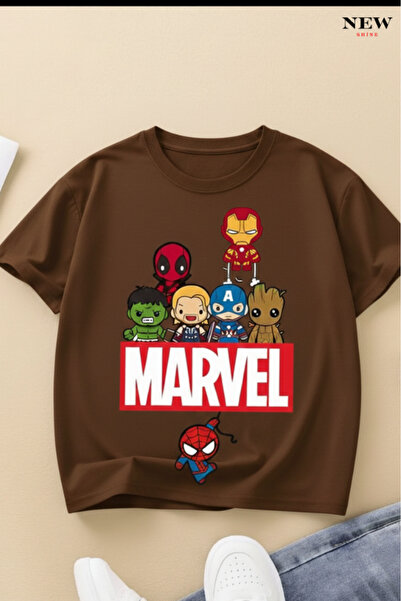 New Shine تي شيرت مارفل مطبوع للأطفال من الجنسين
