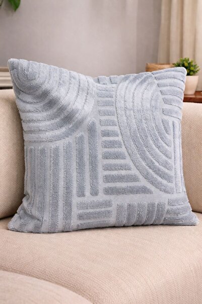 DECORA CASA HOME COLLECTİON غطاء وسادة مزخرف من القطيفة المنقوشة مقاس 45x45 س...