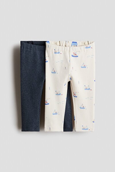 H&M 2'li Pamuklu ve Ribanalı Tayt