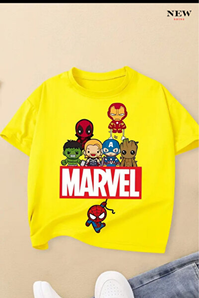 New Shine تي شيرت مارفل مطبوع للأطفال من الجنسين