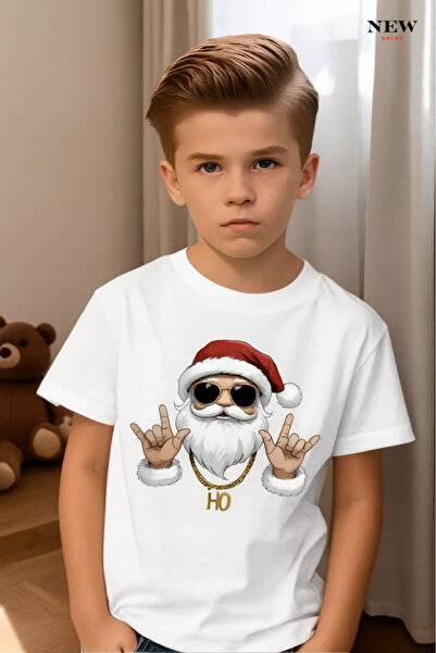 New Shine تي شيرت للأطفال مطبوع عليه سانتا كلوز للجنسين