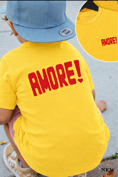New Shine Amore Printed Unisex Children's T-Shirt
