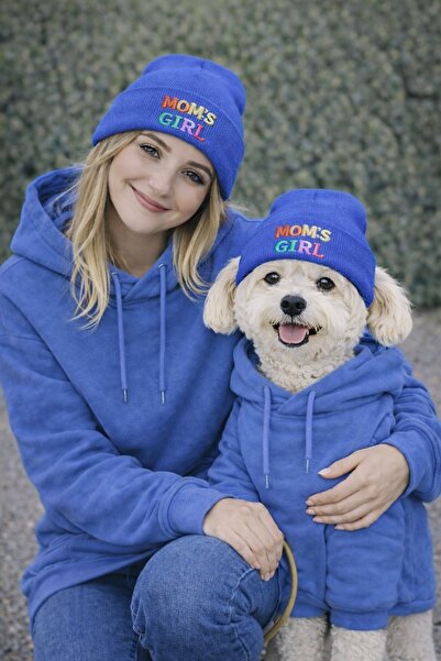 Lokums Mom and Dog Beanie 2-Piece Set - with Mom's Girl Label - Owner & Dog M...