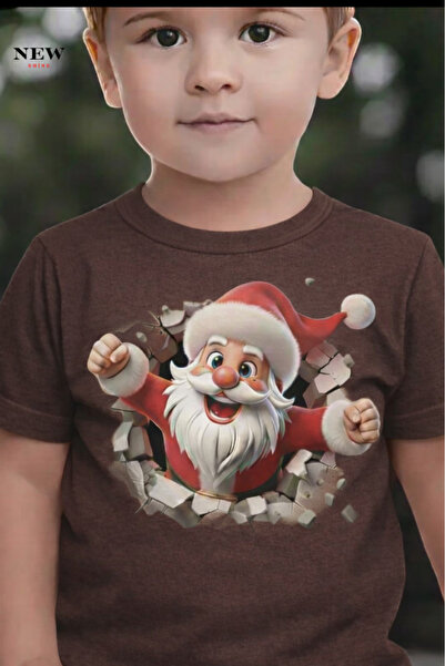 New Shine تي شيرت للأطفال مطبوع عليه سانتا كلوز للجنسين