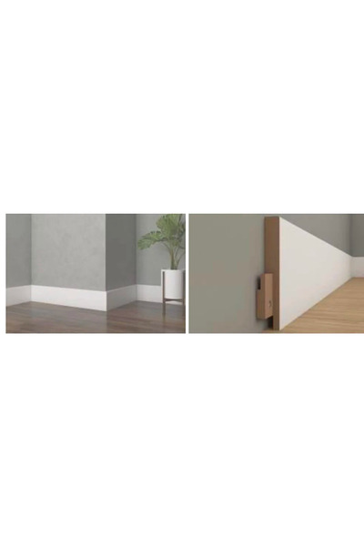 balkanlarparke SÜPÜRGELİK YALI K 10 MDF ÜZERİ LAKE PVC (10cmx15mmx250cm)