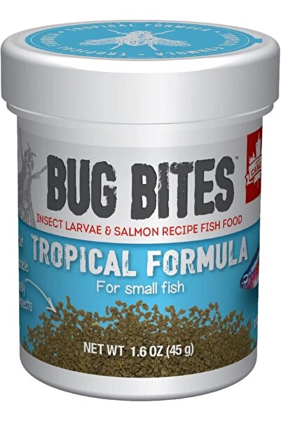 BUG BITES Tropical Fish Food, Small Granules for Small to Medium Sized Fish, ...