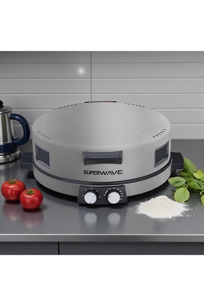 Super Wave خبازة كهربائية مقاس 45 سم بمعيارين للتحكم بالحرارة 2600 واط صانعة ...