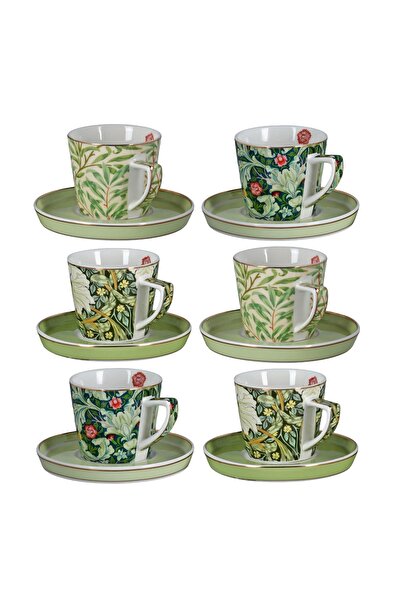Lucky Art Sylva Bone Square-Line 6-Piece Coffee Cup Set