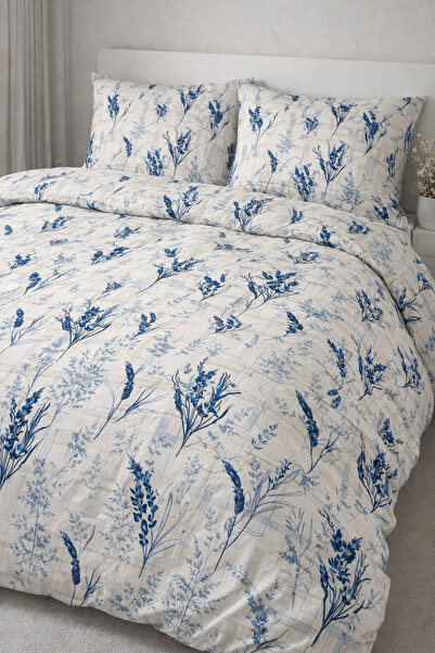 Cottonest طقم غطاء لحاف قطني مزدوج بنمط زهور