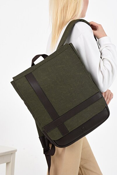 Teal Collection حقيبة كتف من القماش مبطنة بجيوب متعددة متوافقة مع أجهزة الكمب...