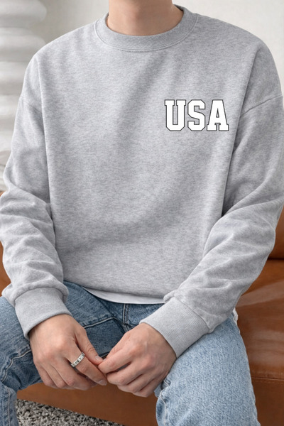 Pink Sky Unisex Oversized Cotton Printed Sweatshirt1 Usa