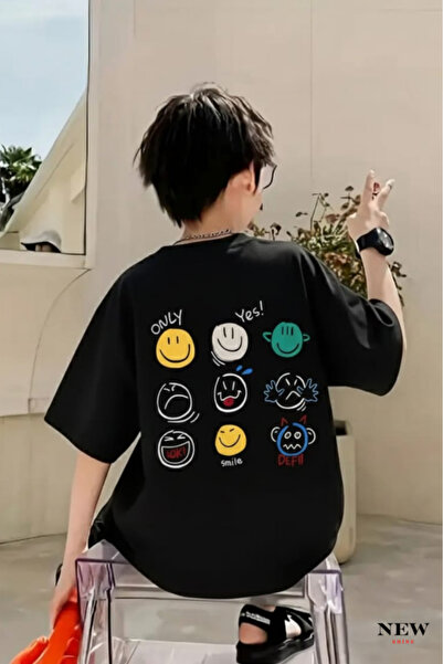 New Shine TRICOU UNISEX PENTRU COPII CU IMPRIMEU EMOJI