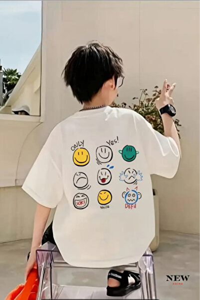 New Shine ДЕТСКА ТЕНИСКА С ПЕЧАТ НА ЕМОДЖИ