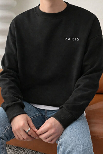 Pink Sky Unisex Oversize Βαμβακερό Φούτερ με Στάμπα1 PARIS