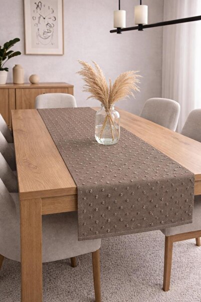 bufidik Minimal Pompom Textured Runner 40X140 cm