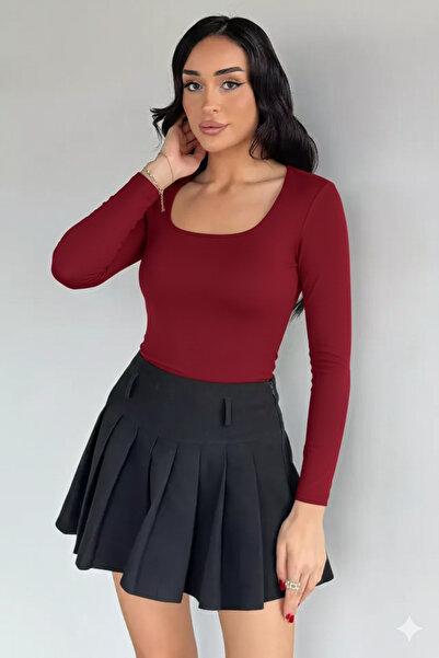 Patreon Square Neck Long Sleeve Soft Top / Blouse