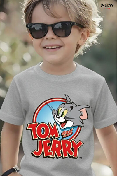 New Shine تي شيرت للأطفال مطبوع عليه توم وجيري للجنسين