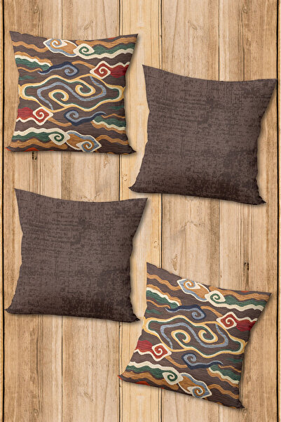 PATRON Digital Printed Soft Textured 4-Piece Throw Pillow Cover Set (43X43 cm...