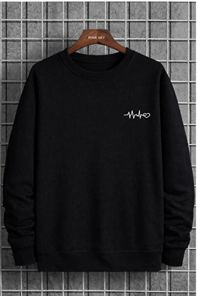 Pink Sky Hanorac unisex supradimensionat din bumbac imprimat tricou 1 HEART