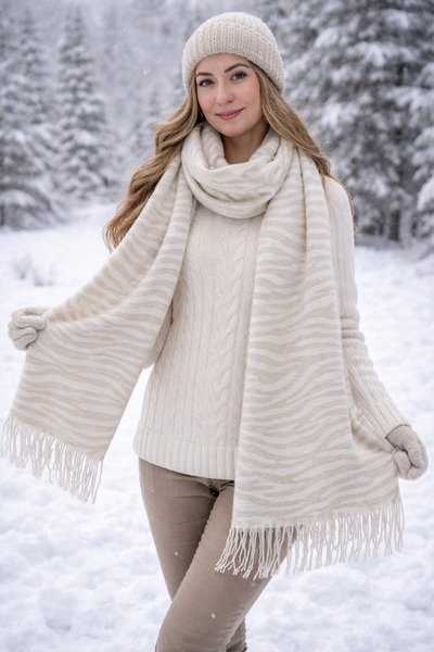 Luma Decor Zebra Pattern Thick Shawl