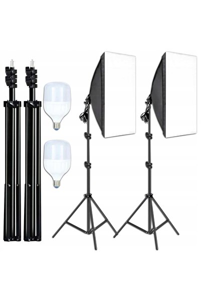 zola Set 2 softbox foto 5500K, 2 becuri 30W, 50x70 cm, trepied reglabil 95–20...