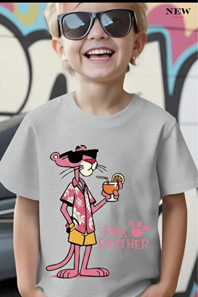New Shine Imprimeu Pantera Unisex Copii tricou