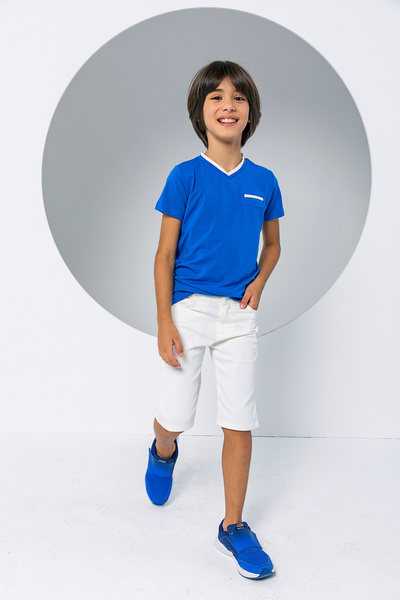 incity Boy's V-Neck Pocket Detailed Combed Cotton - New Product