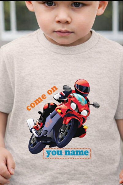 New Shine تي شيرت للأطفال مطبوع عليه MOTORCU للجنسين