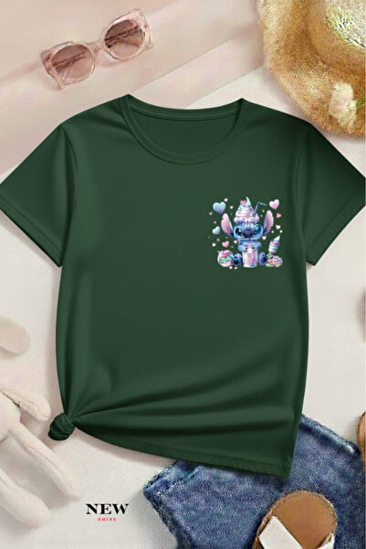 New Shine تي شيرت مطبوع عليه ستيتش للأطفال من الجنسين