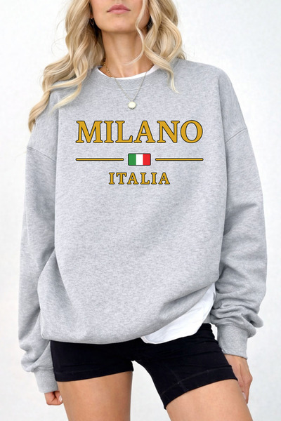 Pink Sky Unisex Oversized Cotton Printed Sweatshirt1 Milano